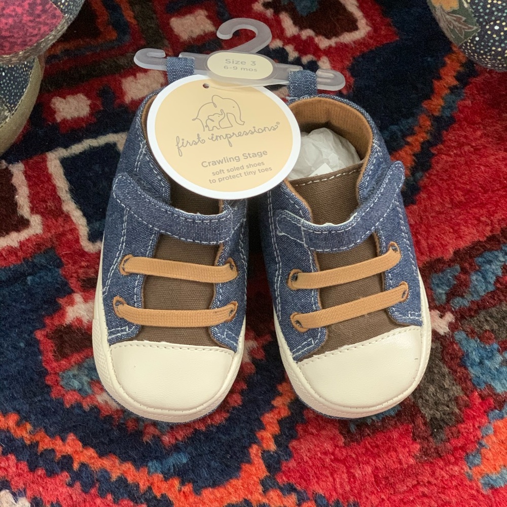 irst Impressions High-Top Denim Soft Soled Shoes.